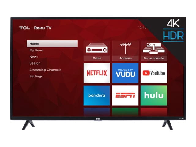 TCL 43S421 - 43" Diagonal Class (43" viewable) - 4 Series LED-backlit LCD TV - Smart TV - Roku TV - 4K UHD (2160p) 3840 x 2160 - HDR