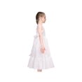 thumbnail image 4 of Robe de Demoiselle d'Honneur Enfant Blanche Longue à Volants Midi Sans Manches Mariage Fête 8 Ans, 4 of 8