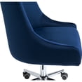 thumbnail image 3 of Meridian Furniture Karina Chaise de Bureau Pivotante Réglable en Velours Bleu Marine et Chrome, 3 of 12