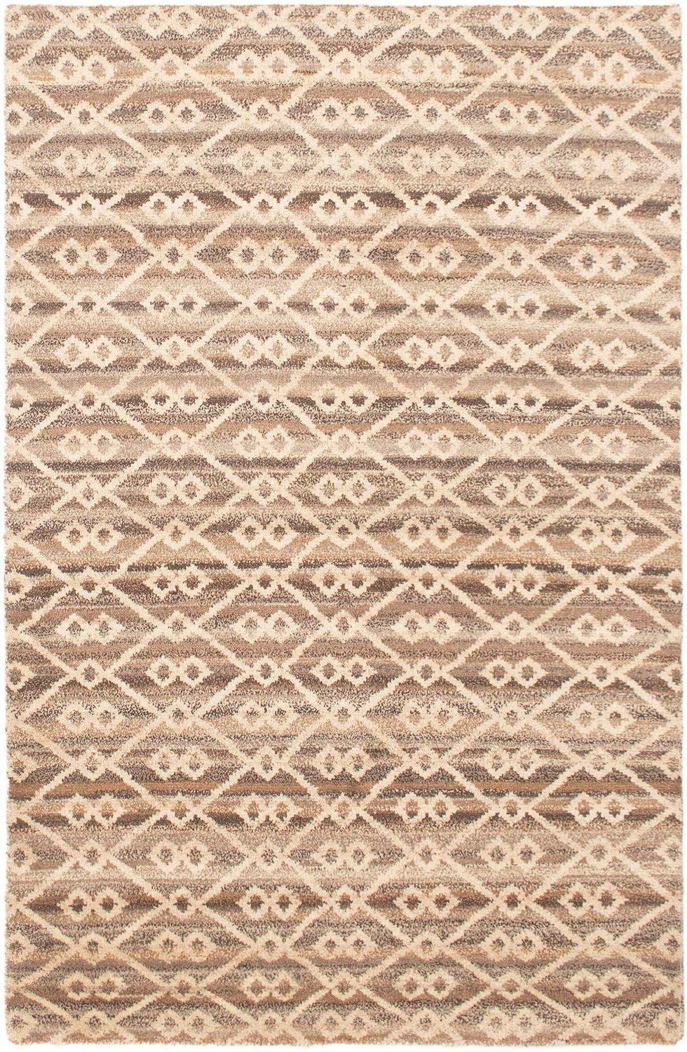 ECARPETGALLERY 5'1" x 7'11" Moroccan Tangier Hand-knotted Area Rug for Living Room, Dining Room and Bedroom in Ivory