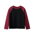 thumbnail image 1 of Floleo T-Shirts à Manches Longues Raglan Unisexes pour Enfants Printemps Automne Hiver T-Shirts à Blocs de Couleur Col Rond Décontractés Vêtements de Sport pour Enfants 1-15 Ans (Noir#1,5 Ans), 1 of 6