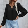 thumbnail image 2 of XZNGL Womens Long Sleeve Tops and Blouses Womens Satin Socket V-Neck Solid-Color Commute Long Sleeve Blouses Shirt Tops Womens Tops and Blouses Womens Blouses Long Sleeve, 2 of 9