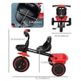 thumbnail image 3 of Qaba Tricycle pour 2 à 5 Ans, Vélo pour Tout-Petit avec Siège Ajustable, Rouge, 3 of 10
