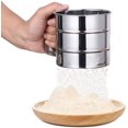 thumbnail image 2 of Flour and powdered sugar sieve, with handle, stainless steel, silver, 2 of 4