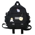 thumbnail image 1 of AMERTEER Fashion Backpack Nylon Cute Female Backpack Solid Color for Student (Black), 1 of 10