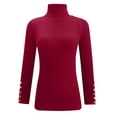thumbnail image 4 of Cameland Pull Tricoté à Manches Longues pour Femmes, Couleur Unie, Col Haut, 4 of 5