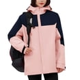 thumbnail image 2 of Sentmoon Waterproof Jacket Plus Size Long Sleeve Women's Winter Coats Zipper Color Block Windproof Womens Hoodie with Pockets Fall and Winter Active for Running and Hiking, 2 of 9