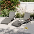 thumbnail image 1 of Chaises Longues d'Extérieur en Osier de 80 Pieds', Ensemble de 2, Chaise Inclinable en Rotin pour Patio avec Table d'Appoint Coulissante, Dossier Réglable 5 Positions, Design Ondulé Ergonomique, Fauteuils Inclinables pour Bronzage au Bord de la Piscine, Gris, 1 of 21