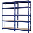 thumbnail image 1 of Gymax 2 Pcs Étagère de Rangement de Garage en Métal à 5 Niveaux de 73 Pieds' Autoportante avec Unité Réglable Bleu, 1 of 10