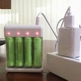 thumbnail image 4 of Xingzhi Chargeur de Piles en Plastique AAA/AA Protection contre les Courts-Circuits Interface USB Réutilisable Adaptateur de Charge pour Piles de Jouets Électriques Blanc, 4 of 6