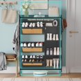 thumbnail image 4 of Yiwa Rattan Shoe Cabinet for Entryway, Hidden Wood Shoe Rack Storage with 3 Flip Drawers, Narrow Freestanding Shoe Organizer Cabinet for Hallway, Easy Assembly, 4 of 8