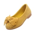 thumbnail image 4 of MIASHUI Chaussures pour Enfants Filles Couleur Unie Nœud Papillon Chaussures Mary Jane de Robe, Jaune, 9-9,5 Ans, 4 of 6