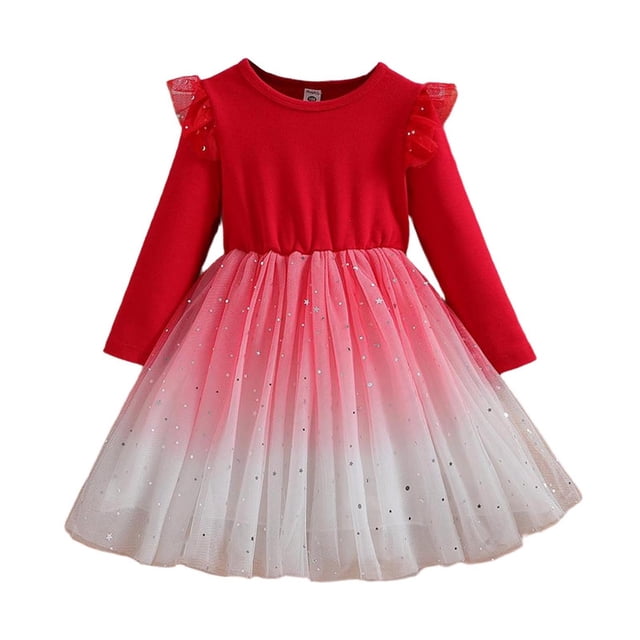 Tauxra Robe en Maille à Manches Longues et Col Rond pour Femmes, Jupe Élégante en Maille à Manches Longues au Style Princesse, Robe de Soirée Formelle pour Occasions Spéciales