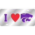 thumbnail image 1 of Kansas State Wildcats I heart Kansas Laser License Plate, 1 of 1