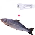 thumbnail image 1 of 50 % de Rabais! 30CM Chat Jouet Simulation Poisson Jouet Chat Menthe USB Charge Argent Arowana, 1 of 6