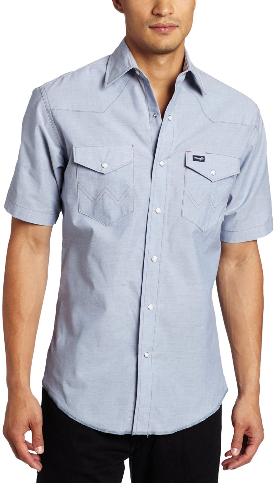 Wrangler Chemise de Travail Western à Manches Courtes à Boutons-Pression pour Homme