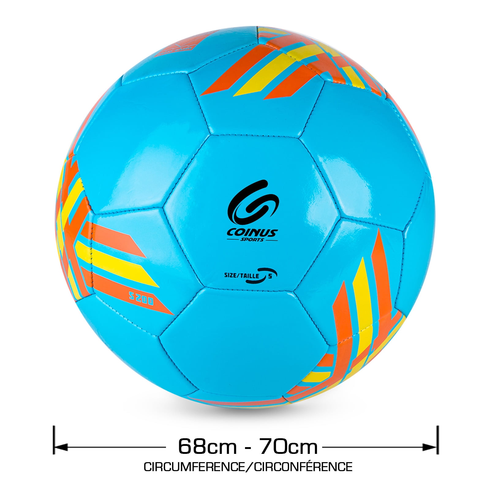 Ballon de soccer Coinus Sports, taille 5, bleu