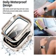 thumbnail image 4 of XiHAMA 2 in 1 Waterproof Case Compatible with Apple Watch Screen Protector 44mm SE 2nd Gen Series 6 5 4, 360 Protective Glass Face Cover Hard PC Bumper + Back Frame for Watch Accessories, 4 of 8