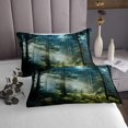 thumbnail image 3 of Erosebridal Jungle Scenery Coverlet Set Twin, Nature Landscape Bedding Set, Mystic Pine Room Decor, 3 of 5