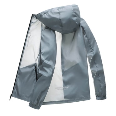 Styesk Vestes pour Hommes Homme Décontracté Respirant Plein Air Pêche Protection Solaire Fermeture Éclair Poche Manches Longues à Capuche Manteau