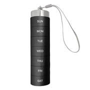 FEISHENTT Metal Pill Organizer, Travel Large Weekly Pill Box, Portable Aluminum Alloy Waterproof Pill Case Container, 7 Day Daily Medicine Organizer Holder for Vitamin