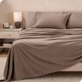 thumbnail image 3 of Bare Home Cozy Fleece Sheet Set - Extra Plush Polar Fleece - Deep Pocket - Split King, Taupe, 3 of 9