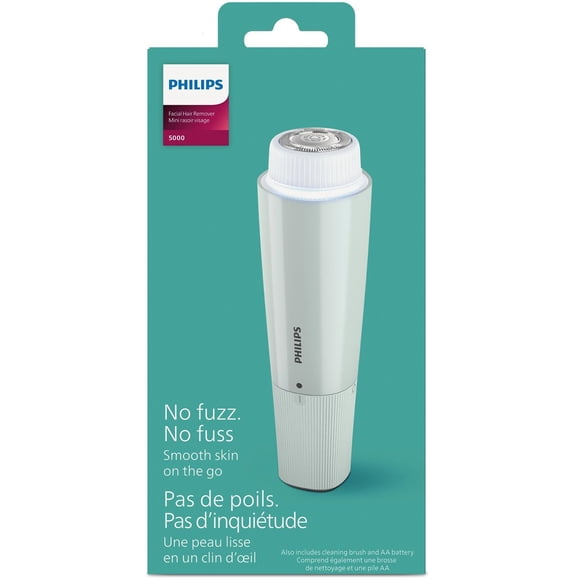 Philips Cordless Facial Hair Remover designed for women to gently remove hairs on the upper lip, chin, cheeks and jawline. A gentle experience at home and on-the-go, BRR474