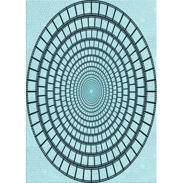 Ahgly Company Machine Washable Indoor Rectangle Transitional Aquamarine Stone Green Area Rugs, 7' x 10'