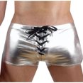 thumbnail image 1 of ylioge Mens Boxer Briefs Trendy Low Rise Drawstring Underwear Casual Solid Slim Stretchy Comfort Shiny Dancing Workout Underpants, 1 of 5