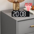 thumbnail image 2 of GUOOL Horloge de Bureau Numérique Silencieuse Enfants Adolescents Adultes Rotation Projection LED Réveil Lumière Noire Blanche, 2 of 8