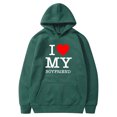 thumbnail image 1 of Penkiiy Chandail à Capuche Unisexe pour Hommes, Imprimé Saint-Valentin, Vert, 1 of 2