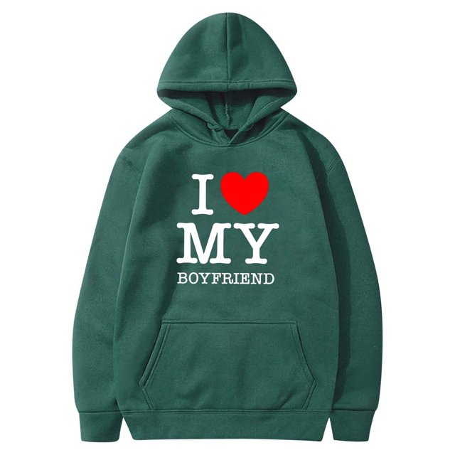 Penkiiy Chandail à Capuche Unisexe pour Hommes, Imprimé Saint-Valentin, Vert