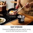 thumbnail image 3 of Toytexx Bacon Grease Storage Container with Strainer, Vintage Cooking Oil Filter with Airtight Lid for Kitchen and Home, Enamelware- Random Color, 3 of 6