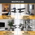 thumbnail image 4 of CondoMounts Floating TV Stand | Pillar & Wall mounted Glass Shelf | Holds 40lbs | Under TV Shelf for TV Box, Cable Box, Gaming Console | Projector Shelf | Electronics Shelf | Laptop Mount, 4 of 10
