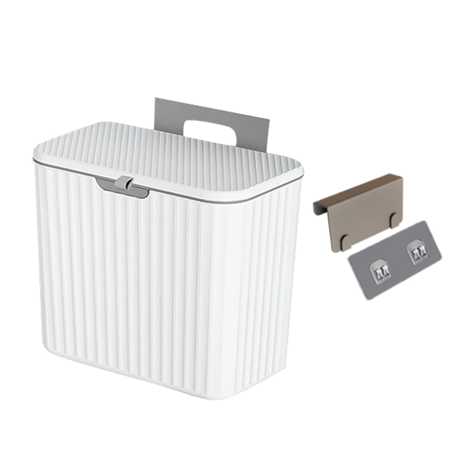 veasfak Countertop Stable Hanging Waste Bin Portable Waste Bin Small Kitchen Compost Bin White 7L
