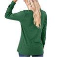 thumbnail image 4 of Pompotops Blouse Chemise Haut pour Femme Mode Col en V Profond Uni à Boutons Manches Longues Liquidation, 4 of 4