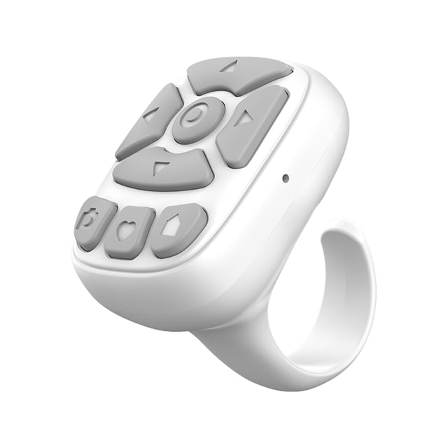 Transemion Contrôleur Bluetooth pour Joux à Distance et Réglage du Volume sur Téléphone Télécommande à Retourner Blanc