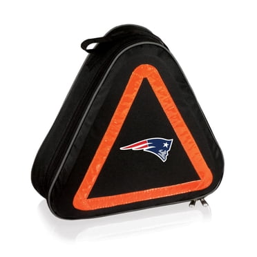 PICNIC TIME NFL New England Patriots Roadside Emergency Car Kit, Auto Vehicle Safety Road Side Assistance with Jumper Cables and Car Tool Kit, (Black with Orange Accents)