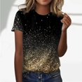 thumbnail image 2 of TSADFHJI Chandails pour Femmes en Coton Mode Décontractée pour Femmes Dégradé à Paillettes Imprimé Col Rond T-Shirt Ample, 2 of 5