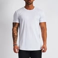 thumbnail image 2 of BOBOGOJP T-Shirts pour Hommes à Manches Courtes Col Ras du Cou Hauts T-Shirts (Blanc,m), 2 of 3