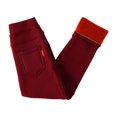 thumbnail image 1 of IROINID Économies Pantalon Garçon Fille Pantalon d'Hiver Taille Élastique Imprimé Brossé Extensible Pantalon Chaud, Bourgogne, 1 of 3