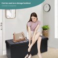 thumbnail image 2 of Banc Ottoman Pliant de 43 Pouces avec Rangement, Coffre Repose-Pieds Tabouret, Noir, 2 of 7