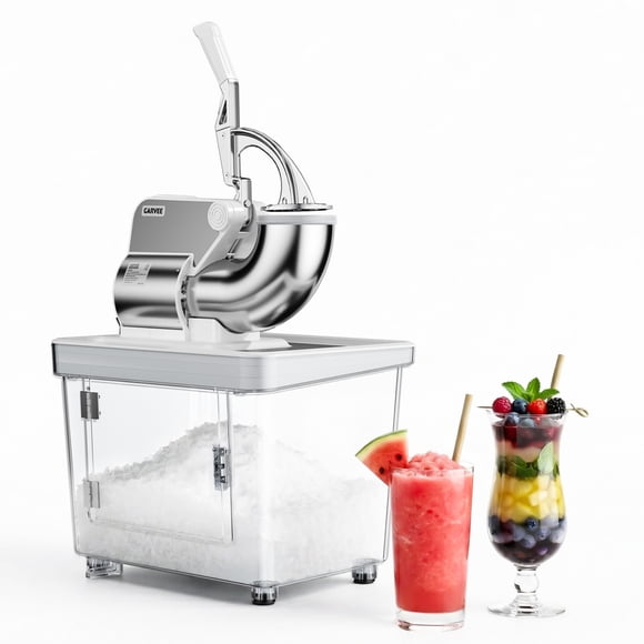 GOGRANT Broyeur de Glace Commercial 750 Lb/h, Machine à Cônes de Neige 350 W avec 4 Lames en Acier Inoxydable, Machine à Glace Pilée pour Bars, Restaurants, Cafés