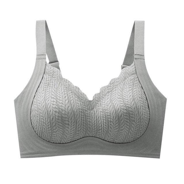VEKDONE Woman's Embroidery Back Buckle Thin Style Ventilate Bra Without Steel Rim Green M