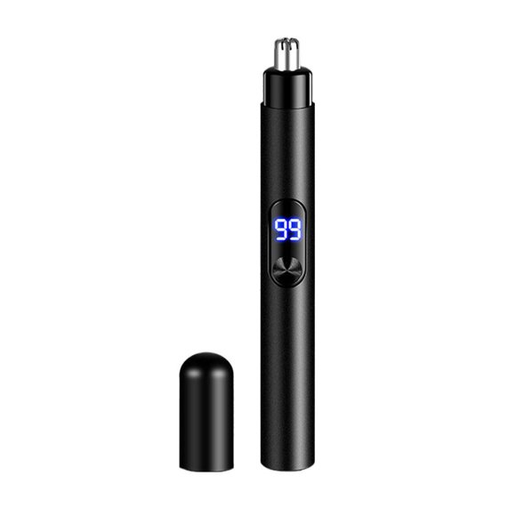Electric Nose Hair Trimmer with Ear & Eyebrow Trimmer, Type-C Rechargeable LED Display, Painless Anti-Pinch Design, USB-C Magnetic Cover, Portable Grooming Tool for Men