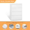thumbnail image 2 of AOBABO 4 Drawer Lateral File Cabinet w/ Lock for Letter/Legal Size Paper, White, 2 of 10