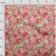thumbnail image 3 of oneOone Rayon Red Fabric Leaves & Lemon Sewing Material Print Fabric By The Yard 56 Inch Wide, 3 of 5