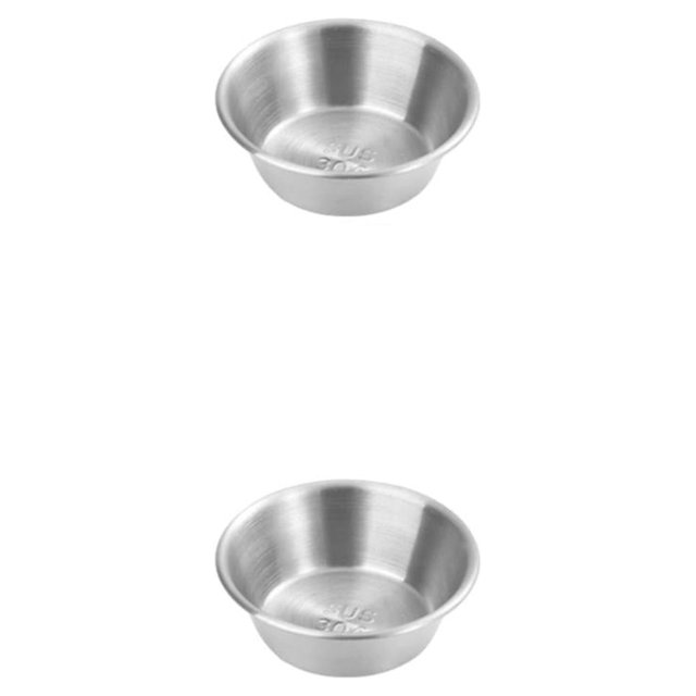 Ruiboury Lightweight And Portable Condiment Sauce Cup To Go Stainless Steel Stainless Steel Condiment Sauce Cups 7cm锛坰anding锛?2Set