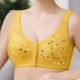 thumbnail image 2 of Plus Size Bras Solid Color Lace Camisole Push Up Wireless Bra Queen Size Zero-Irritation Full Support Bra Yellow XXXXL, 2 of 3