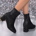 thumbnail image 4 of Amzcrzy Bottes à la Cheville pour Femmes Talon Haut pour Femmes Grande Taille Talon Épais Bout Rond Bottines pour Femmes Bottines pour Femmes Bottes pour Femmes Bottes pour Femmes Mode pour Femmes, 4 of 9